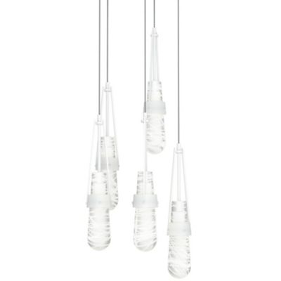 Link Blown Glass Round Multi-Light Pendant