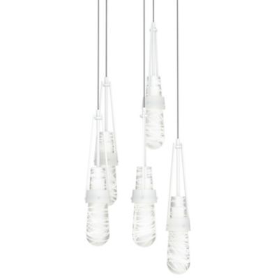 Link Blown Glass Round Multi-Light Pendant