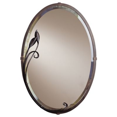 Beveled Oval Leaf Wall Mirror