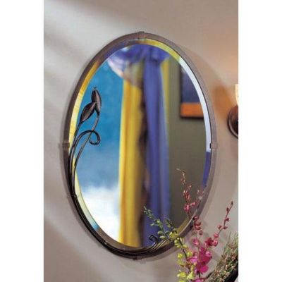 Beveled Oval Leaf Wall Mirror