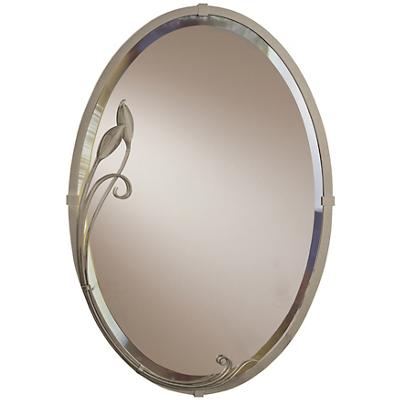 Beveled Oval Leaf Wall Mirror