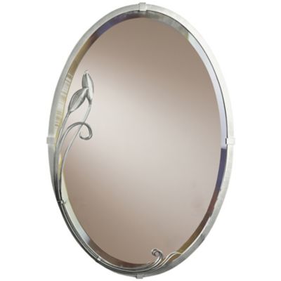Beveled Oval Leaf Wall Mirror