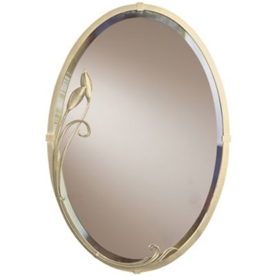 Beveled Oval Leaf Wall Mirror