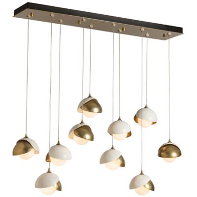Brooklyn 10-Light Double Shade Rectangular Multi-Light Pendant
