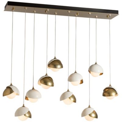 Brooklyn 10-Light Double Shade Rectangular Multi-Light Pendant