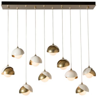 Brooklyn 10-Light Double Shade Rectangular Multi-Light Pendant