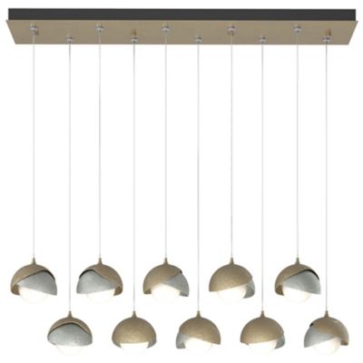 Brooklyn 10-Light Double Shade Rectangular Multi-Light Pendant