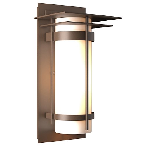 Banded Wall Sconce w/Plate (Opal/Bronze/Med/Incand)-OPEN BOX