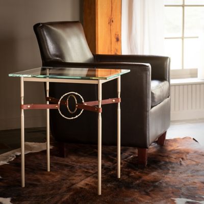 Equus Glass Top Side Table
