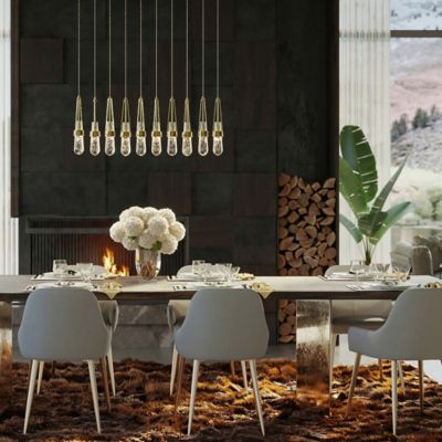 Link 10-Light Blown Glass Rectangular Multi-Light Pendant