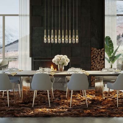 Link 10-Light Blown Glass Rectangular Multi-Light Pendant