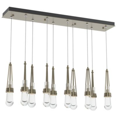 Link 10-Light Clear Glass Rectangular Multi-Light Pendant