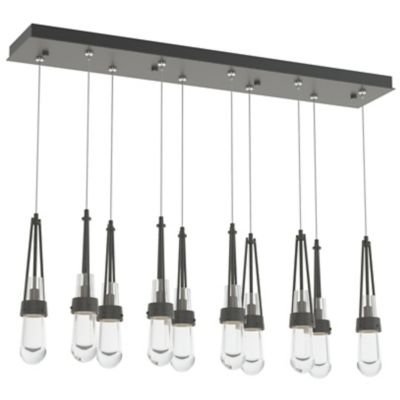 Link 10-Light Clear Glass Rectangular Multi-Light Pendant