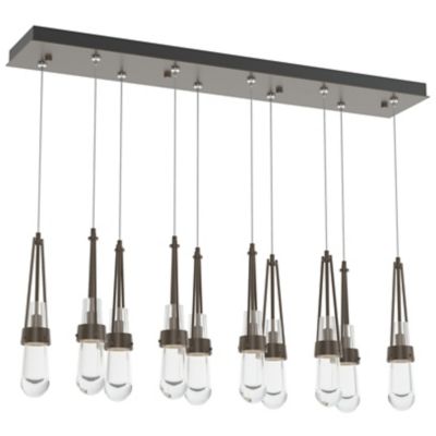 Link 10-Light Clear Glass Rectangular Multi-Light Pendant