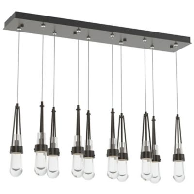 Link 10-Light Clear Glass Rectangular Multi-Light Pendant