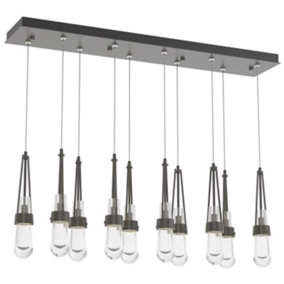 Link 10-Light Clear Glass Rectangular Multi-Light Pendant