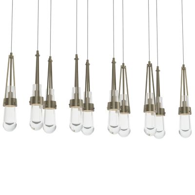 Link 10-Light Clear Glass Rectangular Multi-Light Pendant