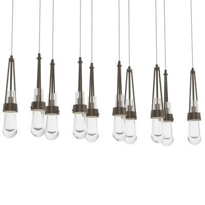 Link 10-Light Clear Glass Rectangular Multi-Light Pendant