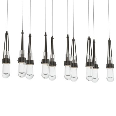 Link 10-Light Clear Glass Rectangular Multi-Light Pendant