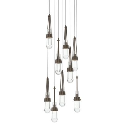 Link Clear Glass Round Multi-Light Pendant