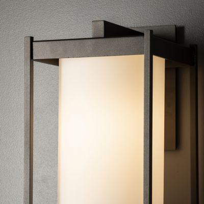 Shown in Opal Glass shade color, Coastal Oil Rubbed Bronze finish, Large size, Detail shot, lit
