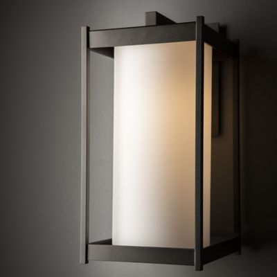 Shown in Opal Glass shade color, Coastal Oil Rubbed Bronze finish, Large size, lit