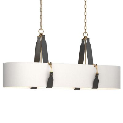 Saratoga Oval Pendant (Natural|Brass|Black Leather)-OPEN BOX
