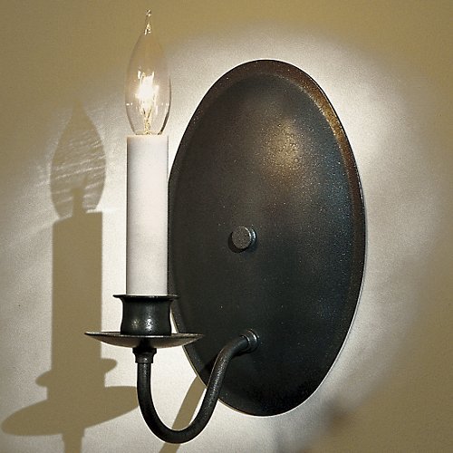 Single Light On Oval Back Wall Sconce(Natural Iron)-OPEN BOX
