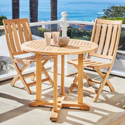 Curtis Outdoor Dining Table with Umbrella Hole by HiTeak Furniture at