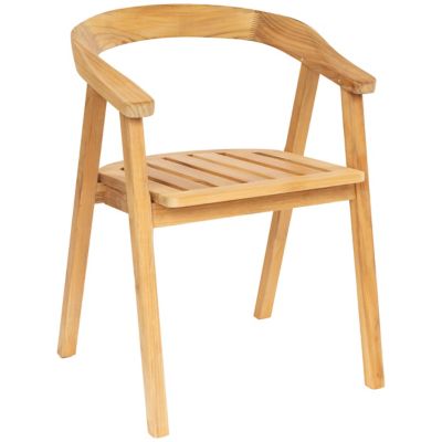 La Costa Teak Barrel Back Outdoor Dining Armchair