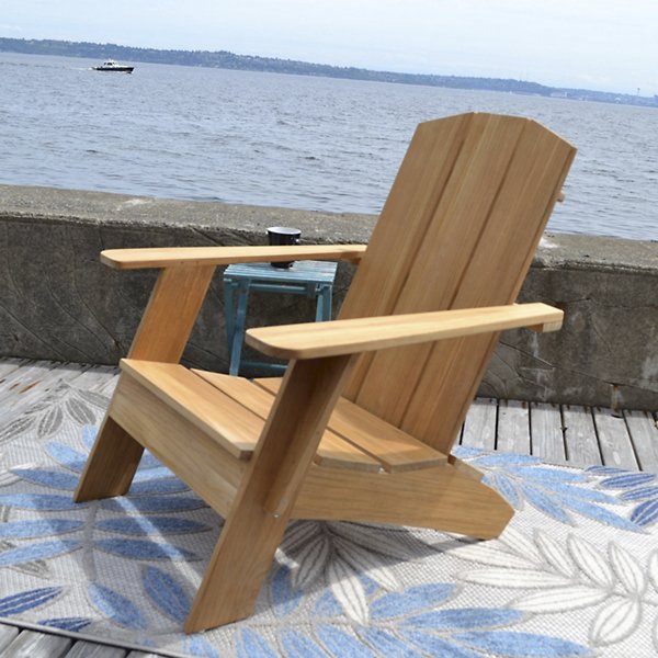 Bainbridge 3-Piece Adirondack Chair Teak Outdoor Lounge Set