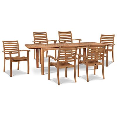 Manorhouse 7-Piece Teak Outdoor Dining Set with Extendable Table