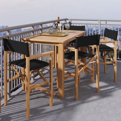 Director 5-Piece Counter Height Teak Outdoor Dining Set