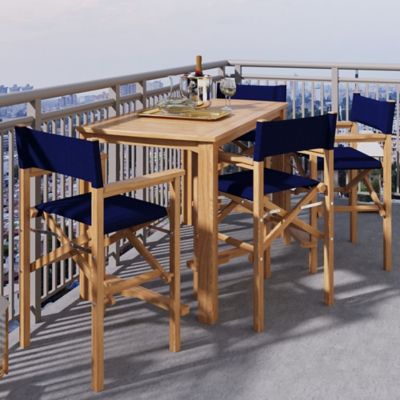 Director 5-Piece Counter Height Teak Outdoor Dining Set