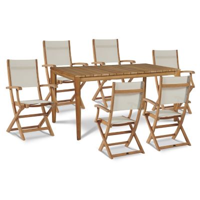 Del Ray 7-Piece Rectangular Teak Outdoor Dining Set