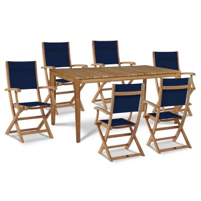 Del Ray 7-Piece Rectangular Teak Outdoor Dining Set