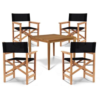 Del Ray 5-Piece Square Teak Outdoor Dining Set