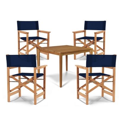Del Ray 5-Piece Square Teak Outdoor Dining Set