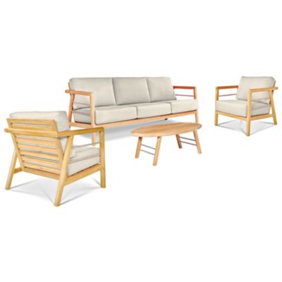 Aalto 4-Piece Teak Deep Seating Outdoor Sofa Set