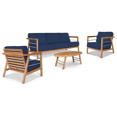 Aalto 4-Piece Teak Deep Seating Outdoor Sofa Set