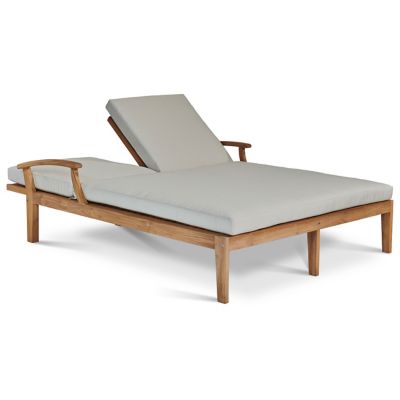 Delano Outdoor Teak Double Reclining Sunlounger with Cushions