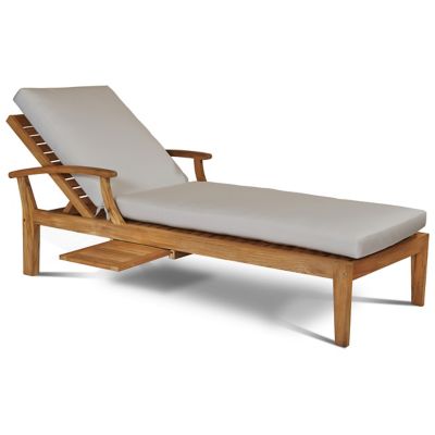 Delano Outdoor Teak Reclining Sunlounger with Cushions