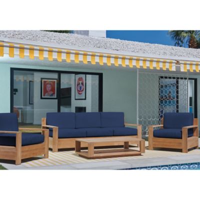 Qube 4-Piece Teak Deep Seating Outdoor Sofa Set