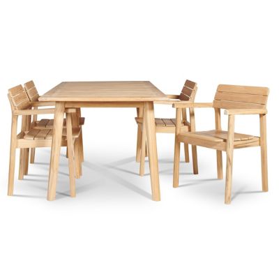 Modurn 5-Piece Rectangular Teak Outdoor Dining Set