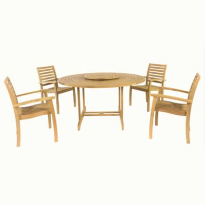 Royal 5-Piece Round Teak Outdoor Dining Set