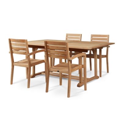 Venice 5 Piece Outdoor Dining Set with Extendable Table by HiTeak Furniture at Lumens