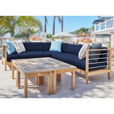 Outdoor wooden best sale corner sofa set