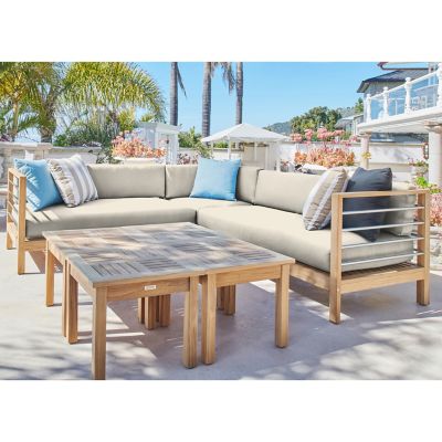 SoHo Teak Outdoor Sectional Sofa Set by HiTeak Furniture at Lumens