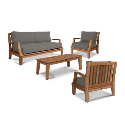 Grande 4-Piece Teak Outdoor Patio Deep Seating Set