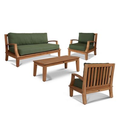 Grande 4-Piece Teak Outdoor Patio Deep Seating Set